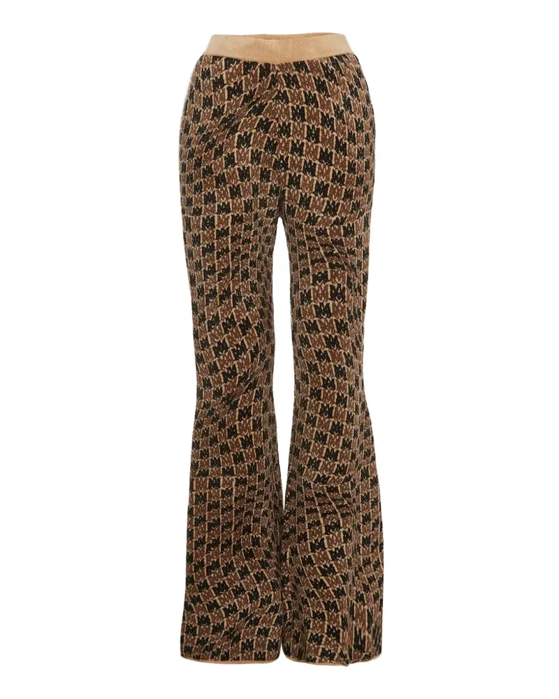 Amiri jacquard-knit flared trousers - Braun Braun