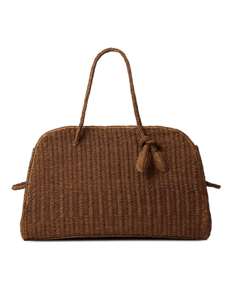 Jacquemus large raffia knot-detail tote bag - Braun Braun