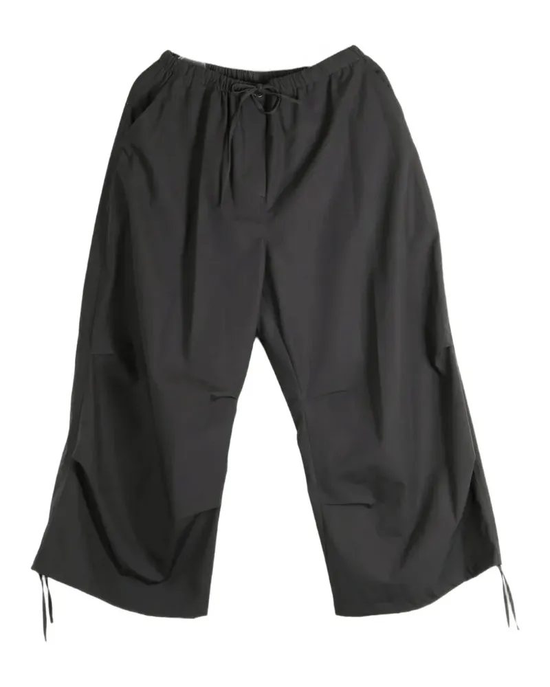AMOMENTO drawstring-cuff capri trousers - Schwarz Schwarz