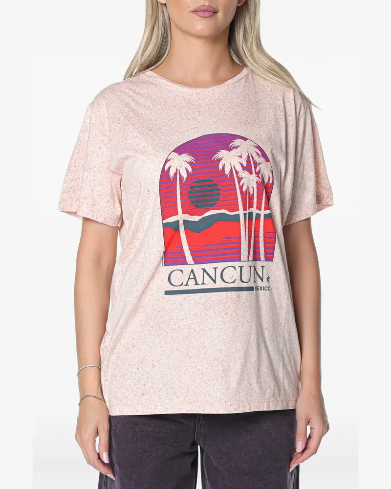 One Teaspoon Cancun T-Shirt mit grafischem Print - Nude Nude