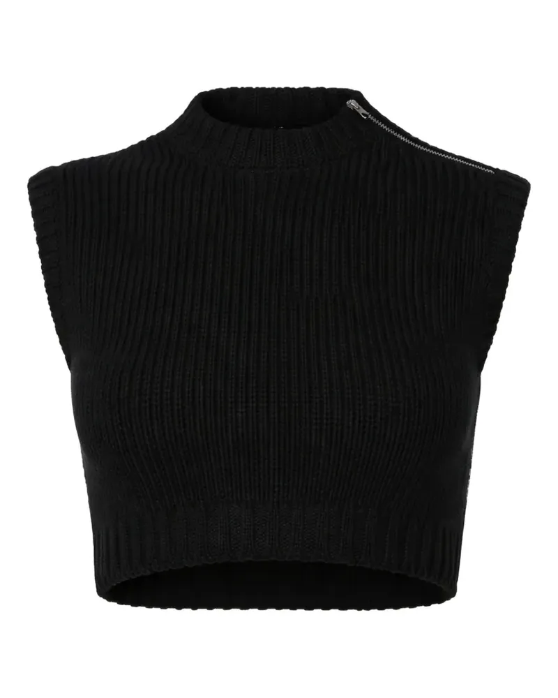 Max Mara ribbed zip top - Schwarz Schwarz