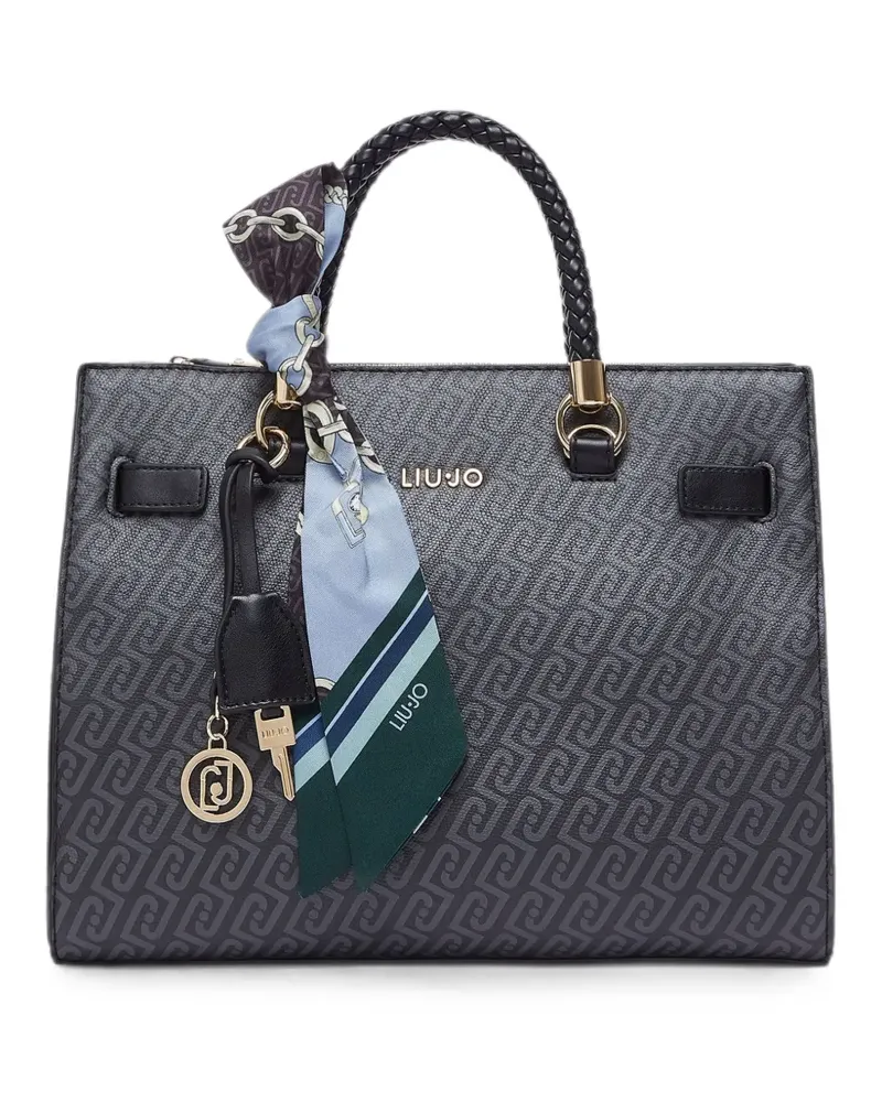 Liu Jo medium satchel bag with scarf - Schwarz Schwarz