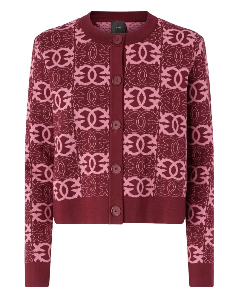Pinko Cardigan mit Logo-Muster - Rot Rot