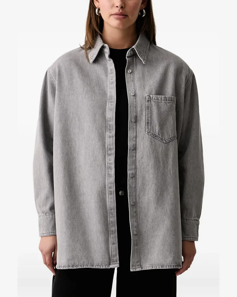 Trussardi Hemd mit Logo-Stickerei und Taschendetail - Grau Grau