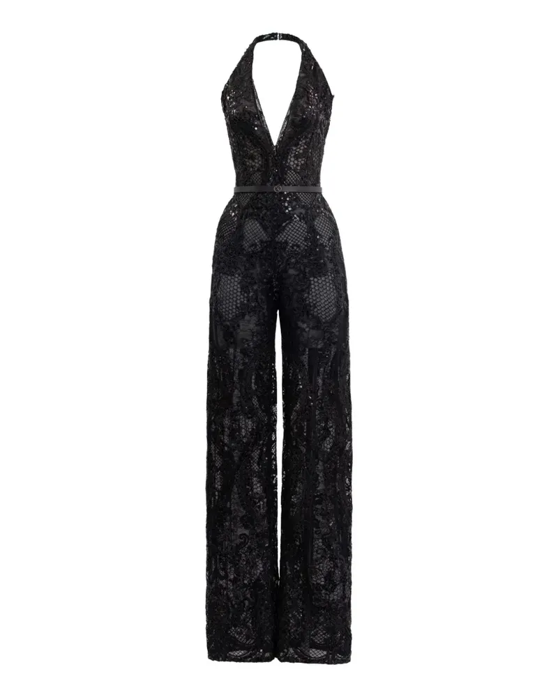 Saiid Kobeisy Bestickter Jumpsuit - Schwarz Schwarz