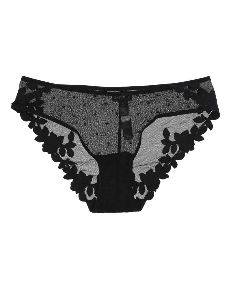 La Perla floral-appliqué briefs - Schwarz Schwarz
