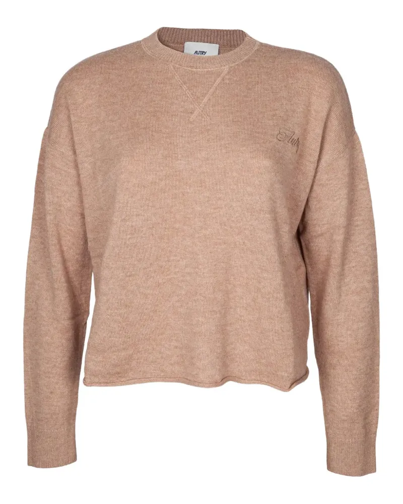 AUTRY logo-embroidered cropped sweater - Nude Nude