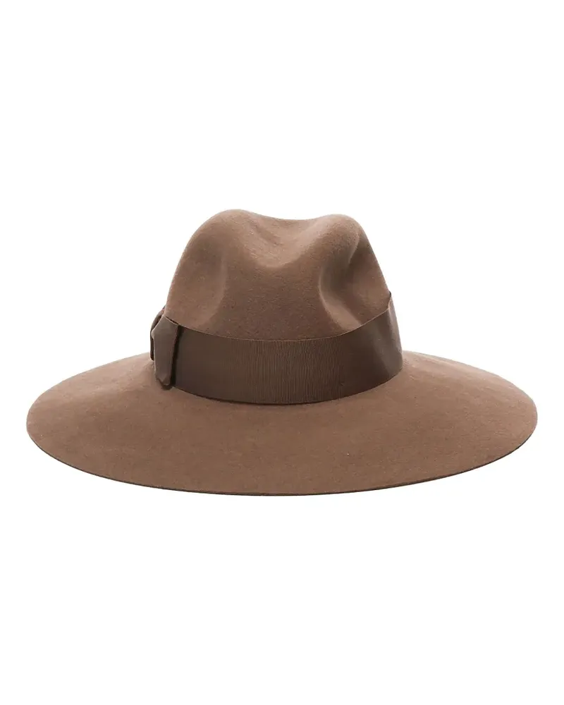 Borsalino Filzhut mit breiter Krempe - Braun Braun