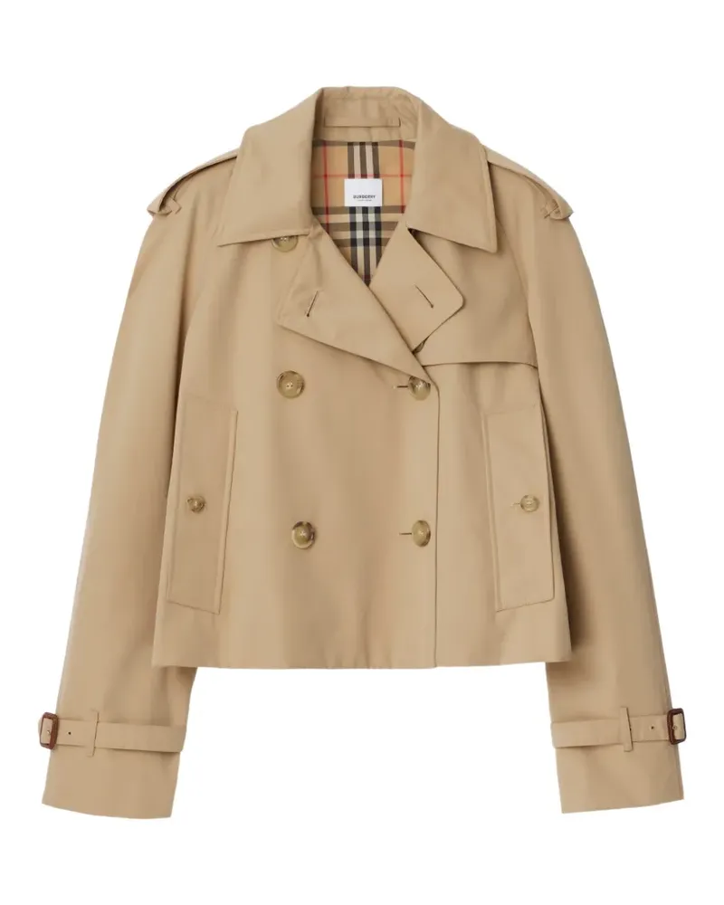 Burberry Kurze Mayfair Trenchcoat aus Gabardine - Nude Nude