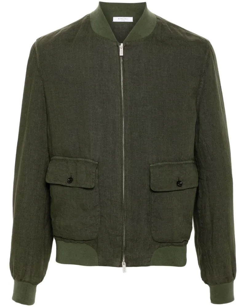 Boglioli Bomberjacke aus Leinen - Grün Grün