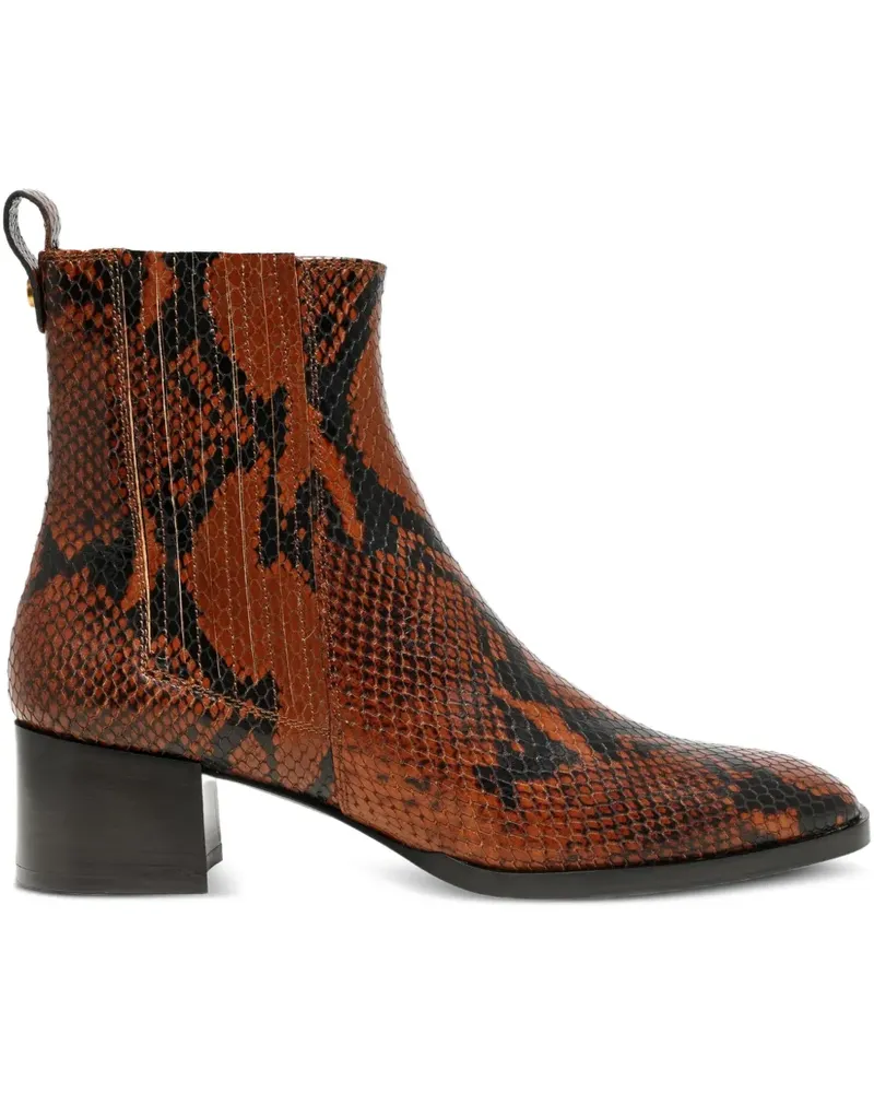 FESTA Milano Leda python-print heeled boots - Braun Braun