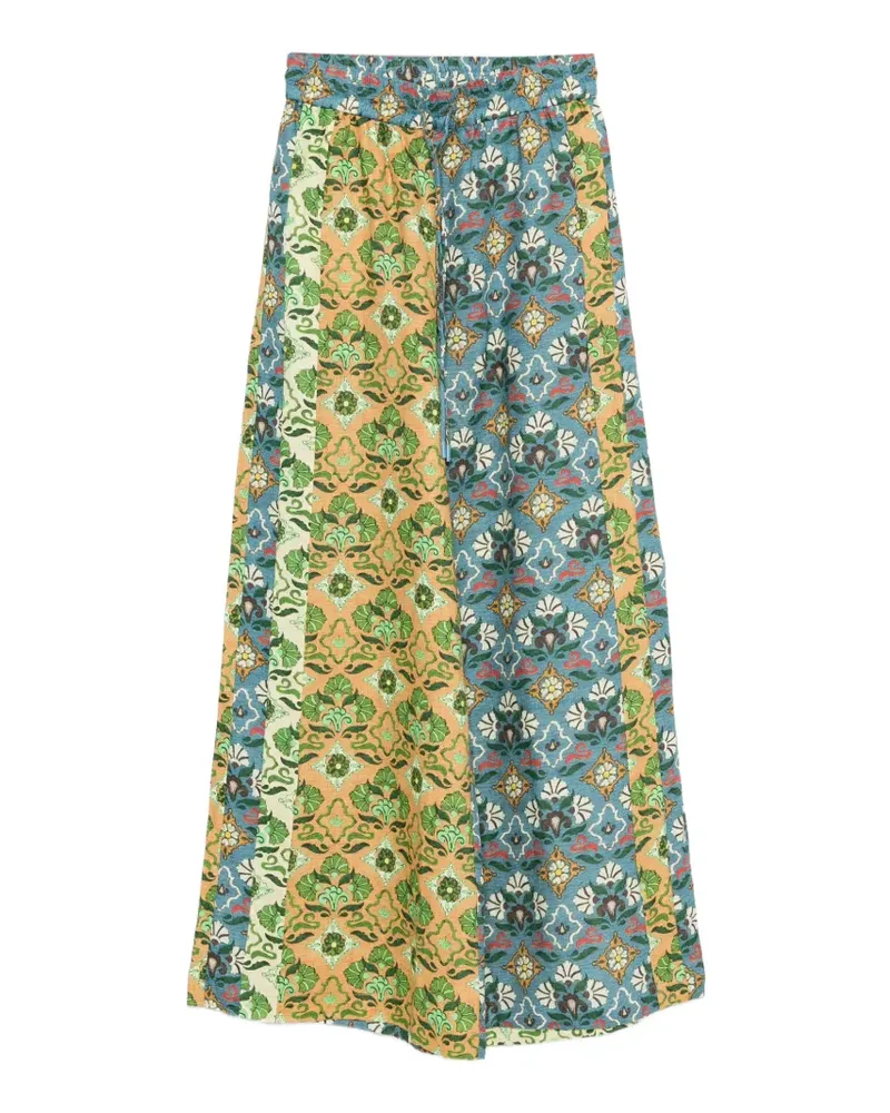 ALEMAIS Ali Spliced floral-print trousers - Blau Blau