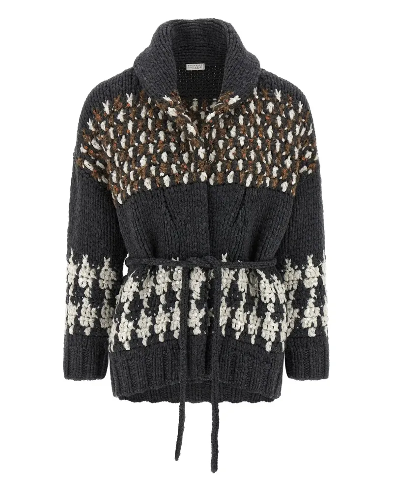 Brunello Cucinelli Cardigan mit Pailletten - Grau Grau