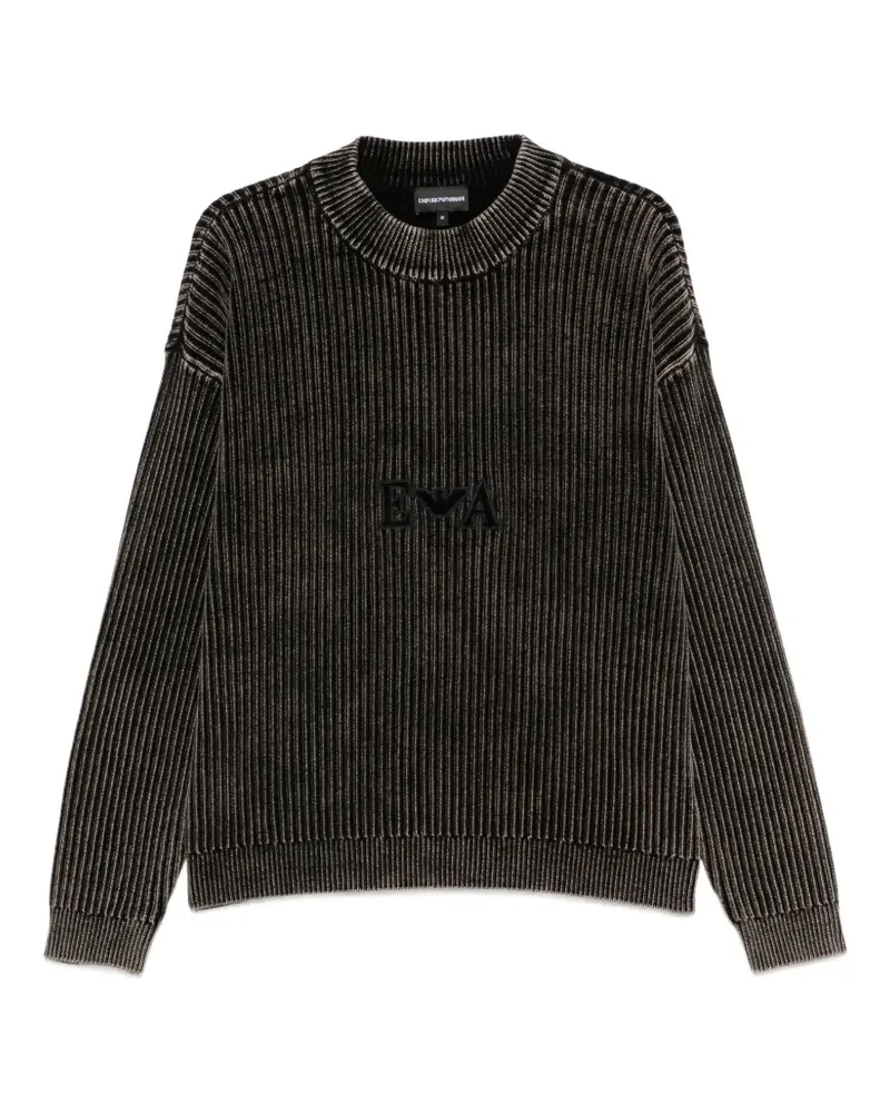 Emporio Armani Pullover mit Logo-Stickerei - Schwarz Schwarz