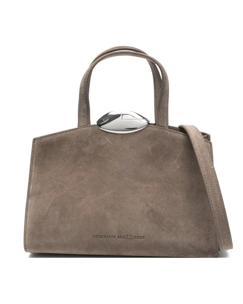 Benedetta Bruzziches suede tote bag - Nude Nude