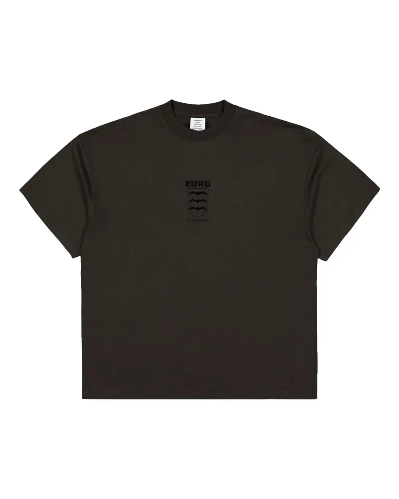VETEMENTS T-Shirt mit Fledermaus-Logo - Braun Braun