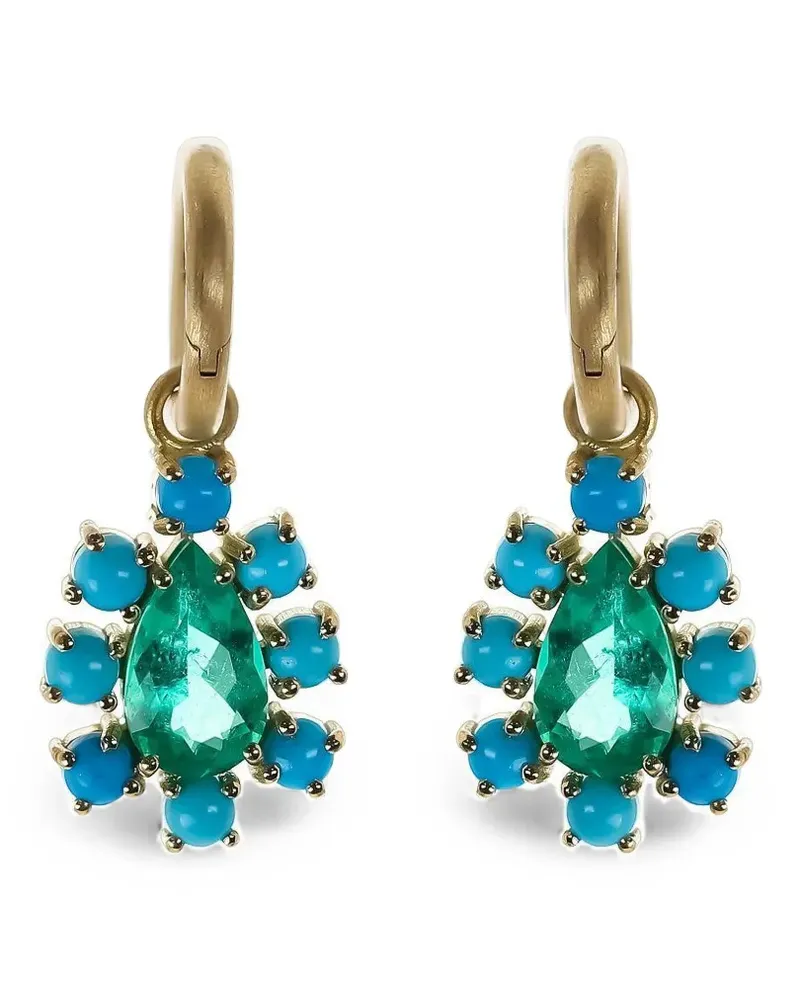 Irene Neuwirth Gemmy Gem emerald and turquoise earrings - Gold Gold