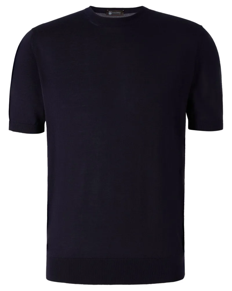 Colombo Fein gestricktes T-Shirt - Blau Blau