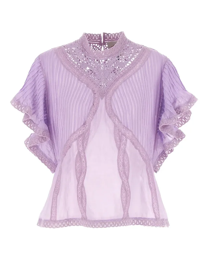 FARM Rio Bluse mit Lochstrickmuster - Violett Violett