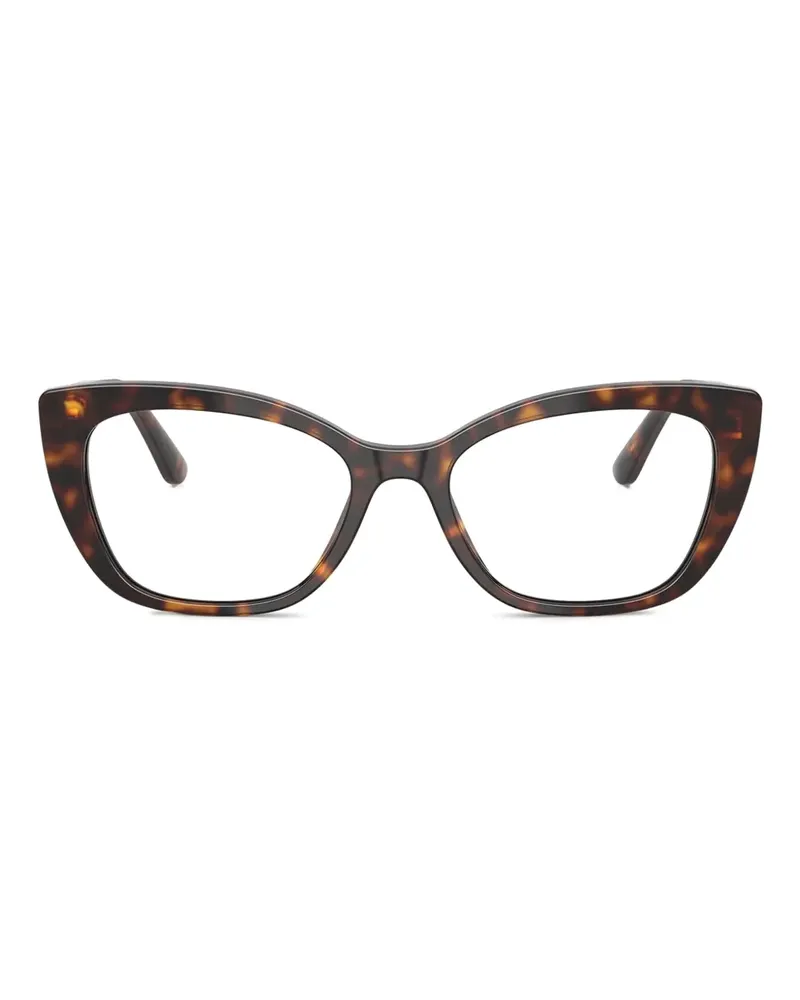 Dolce & Gabbana Cat-Eye-Brille mit Logo - Braun Braun