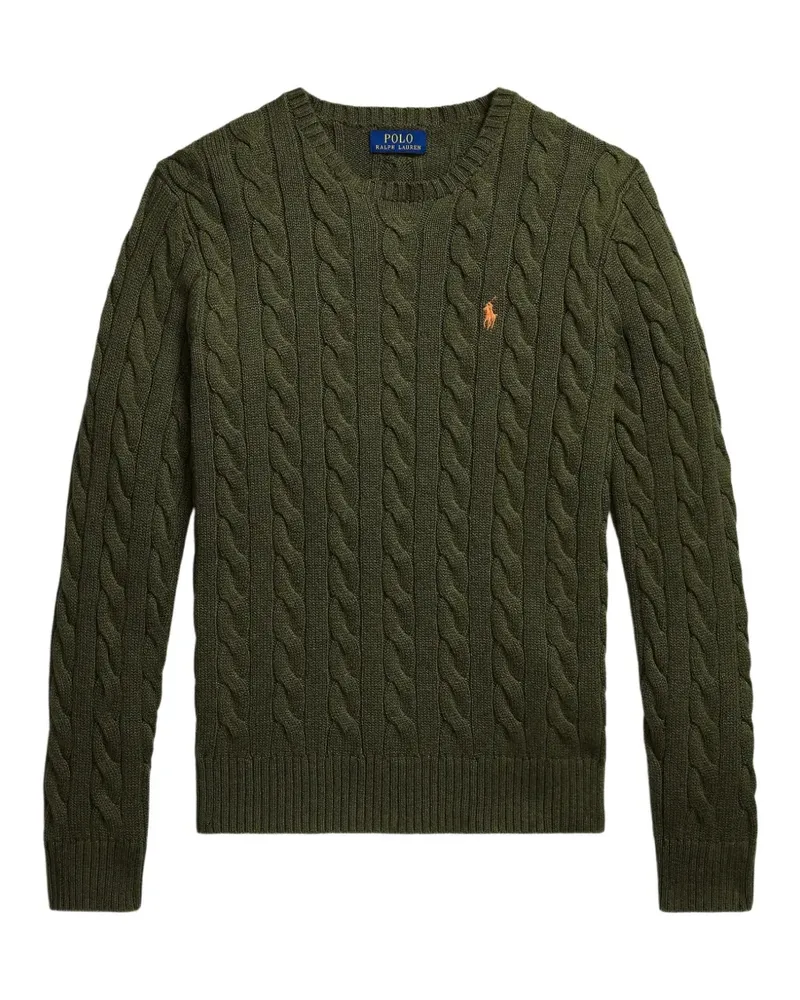 Ralph Lauren cable-knit embroidered-logo sweater - Grün Grün