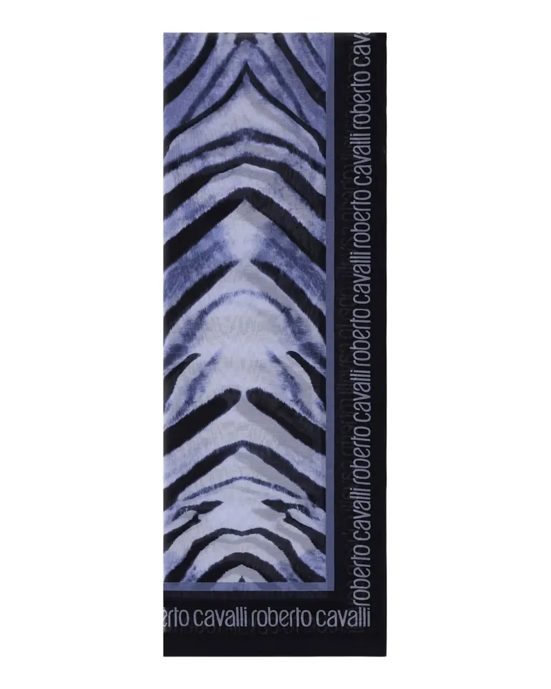 Roberto Cavalli Schal mit Zebra-Print - Blau Blau