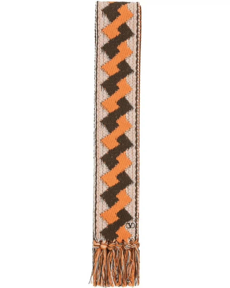 Valentino Garavani Schal mit Jacquardmuster - Orange Orange