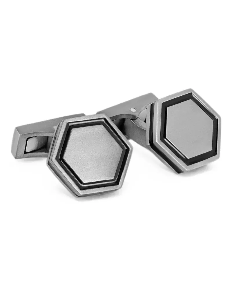Tateossian hexagon enamel cufflinks - Silber Silber