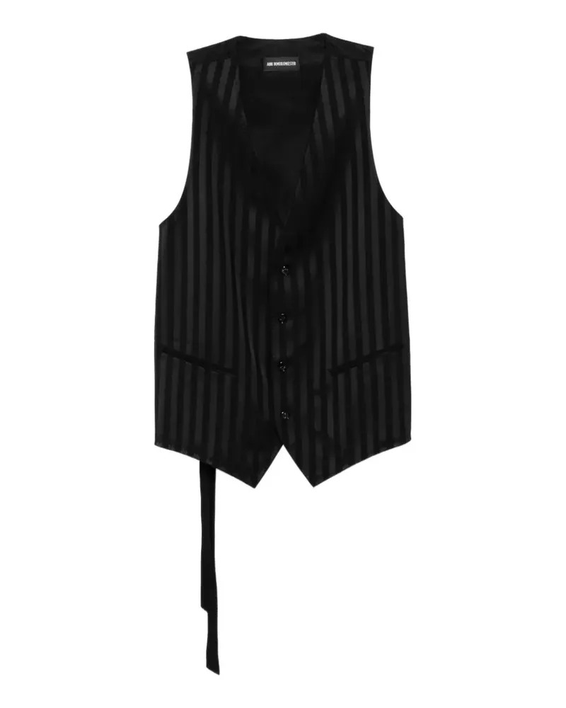 Ann Demeulemeester Juikko striped waistcoat - Schwarz Schwarz