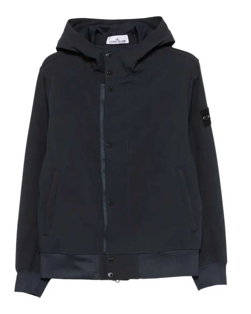 Stone Island Kapuzenjacke mit Logo-Patch - Blau Blau