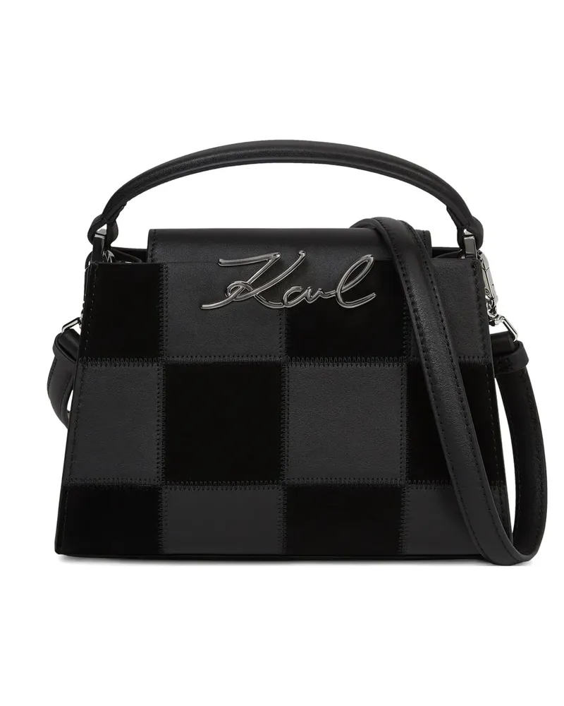 Karl Lagerfeld Signature checkerboard tote bag - Schwarz Schwarz