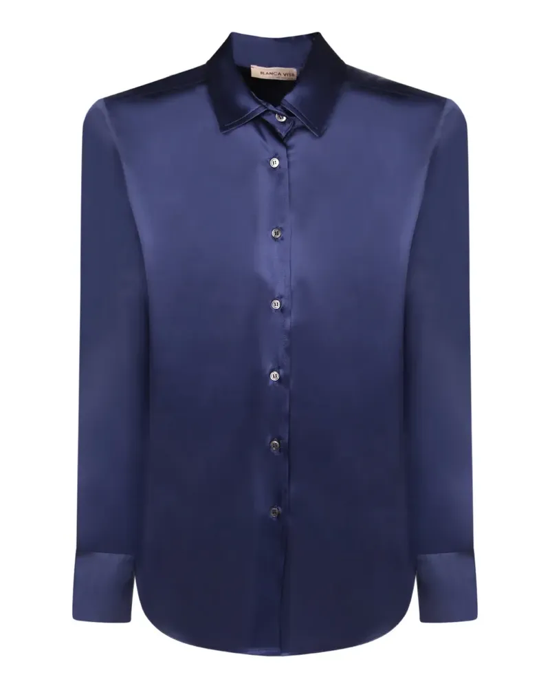 Blanca satin-finish button-up shirt - Blau Blau