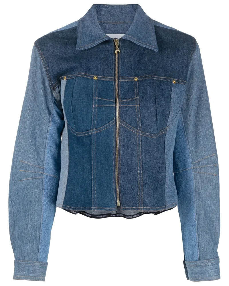 Marine Serre Jeansjacke mit Einsätzen - Blau Blau