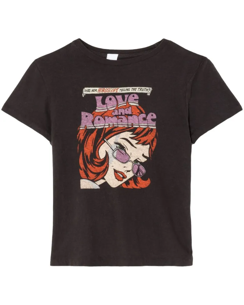 RE/DONE T-Shirt mit "Romance"-Print - Schwarz Schwarz