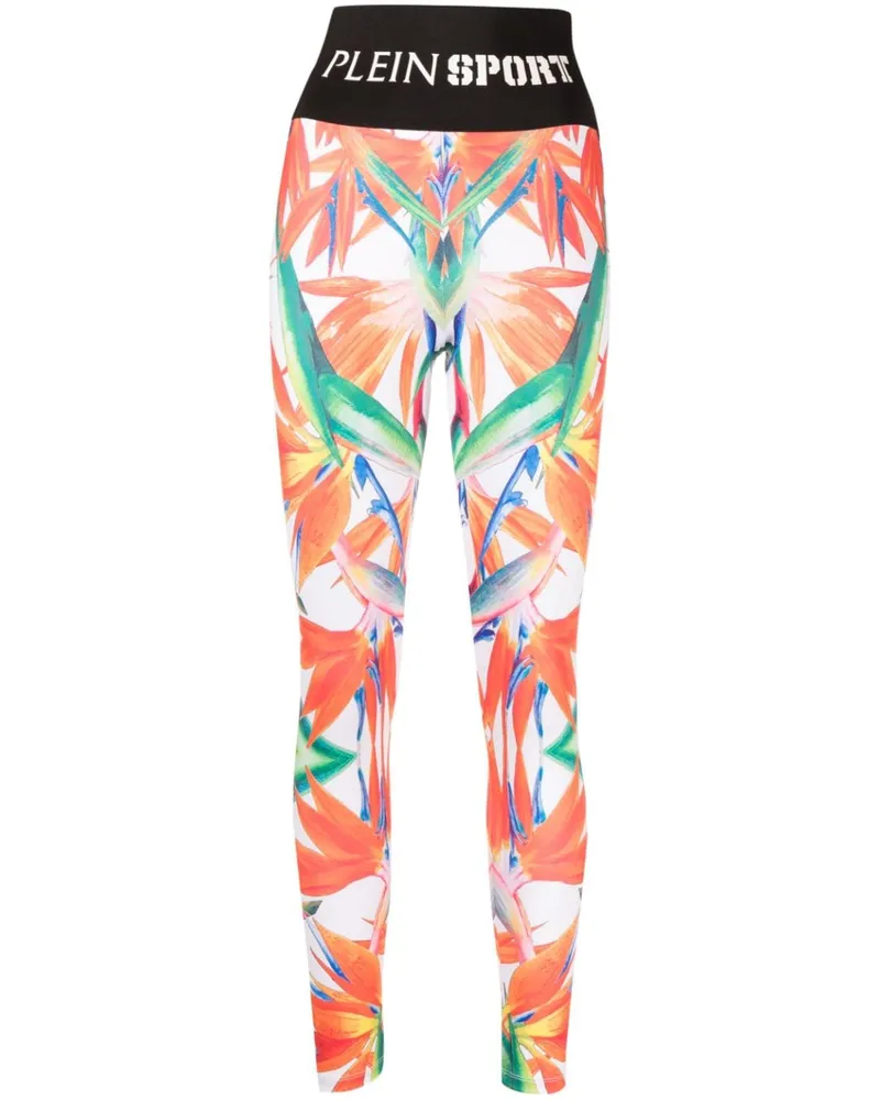 Philipp Plein Leggings mit Blumen-Print - Schwarz Schwarz