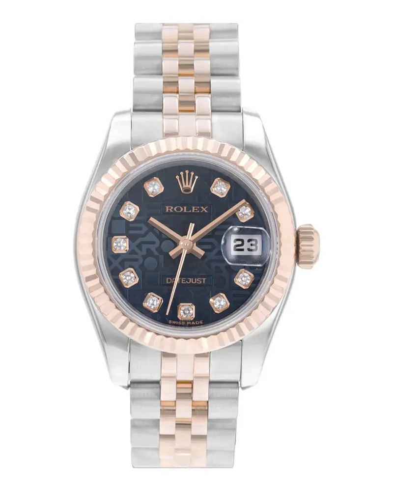 Rolex Datejust Armbanduhr mit geriffelter Lünette 26mm - Blau Blau
