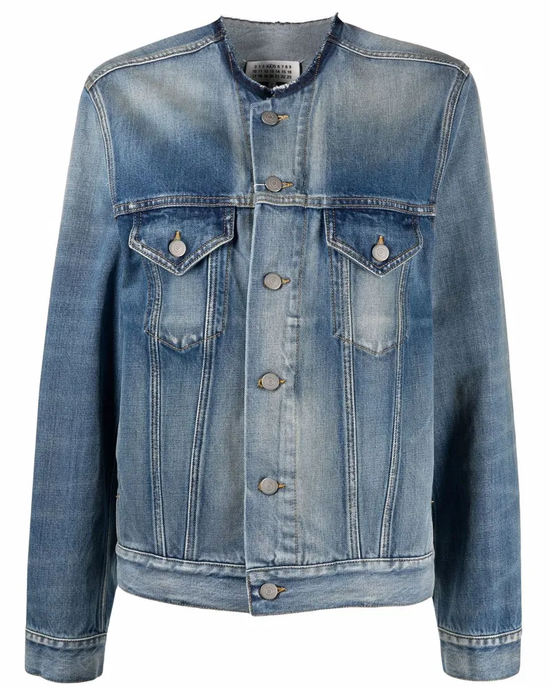 Maison Margiela Jeansjacke ohne Kragen - Blau Blau