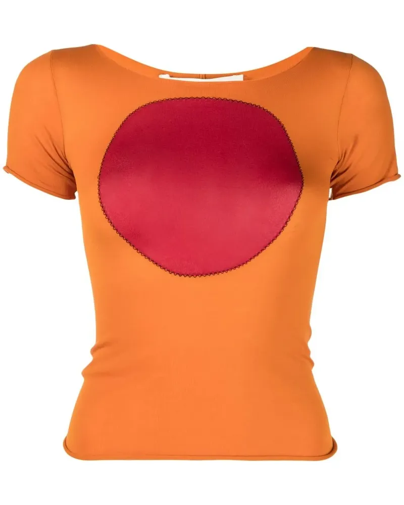 Marni Schmales T-Shirt mit transparentem Schnitt - Orange Orange