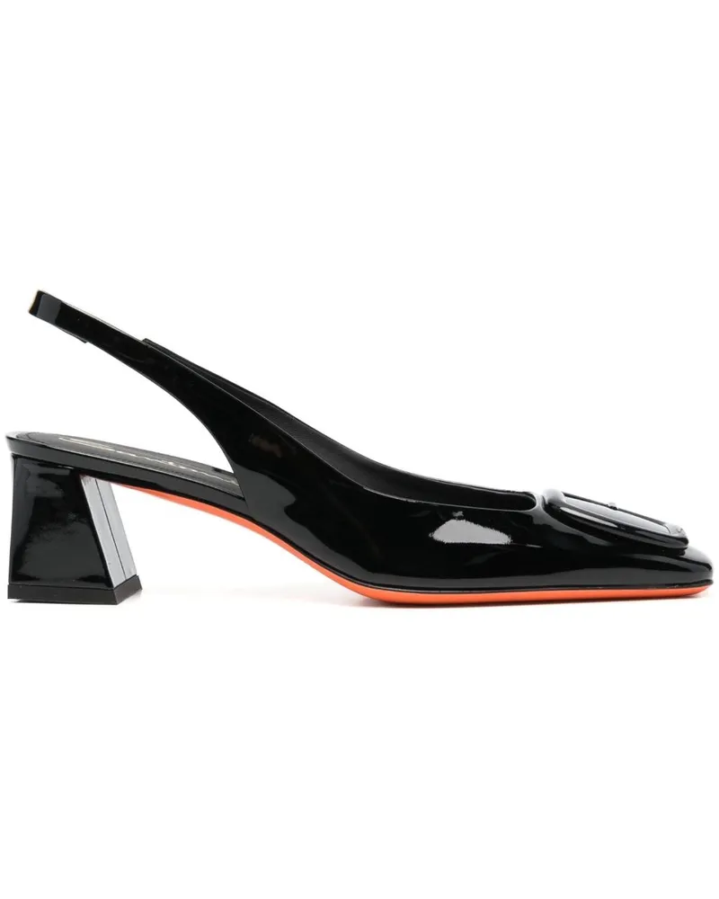 Santoni Pumps mit Slingback-Riemen - Schwarz Schwarz