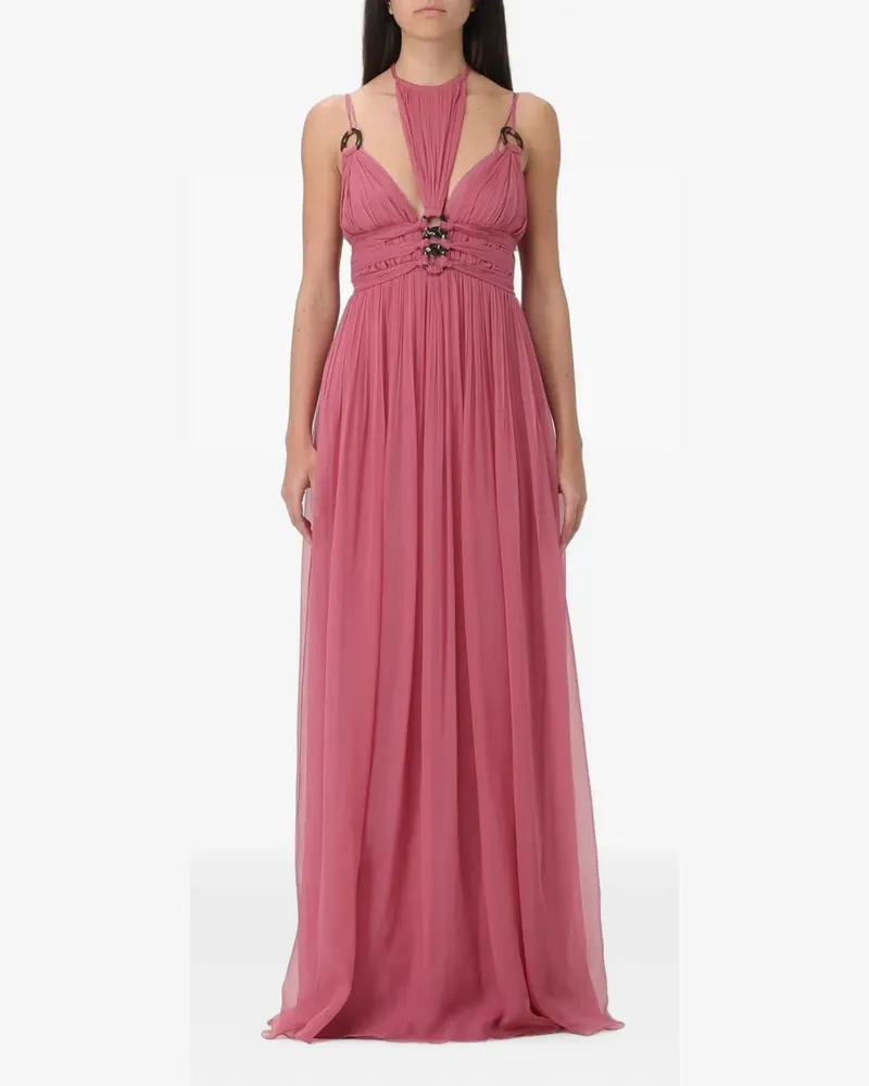 Alberta Ferretti pleated ring-detail dress - Rosa Rosa