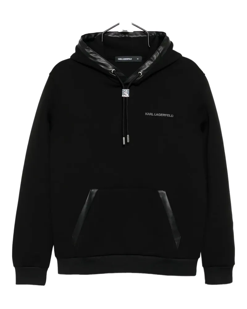Karl Lagerfeld logo-embossed hoodie - Schwarz Schwarz