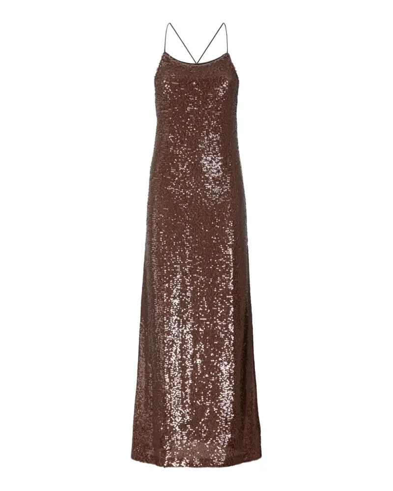 Gaëlle Bonheur Maxikleid mit Pailletten - Braun Braun