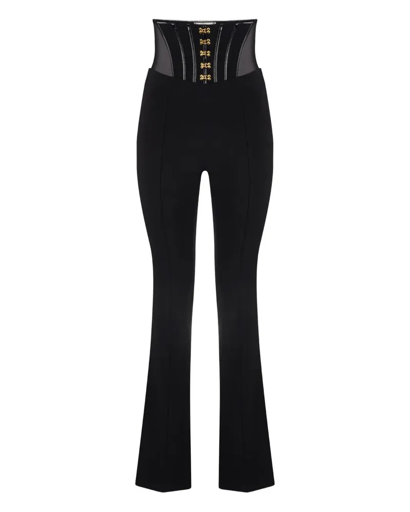 Elisabetta Franchi High-Waist-Hose mit Corsage - Schwarz Schwarz