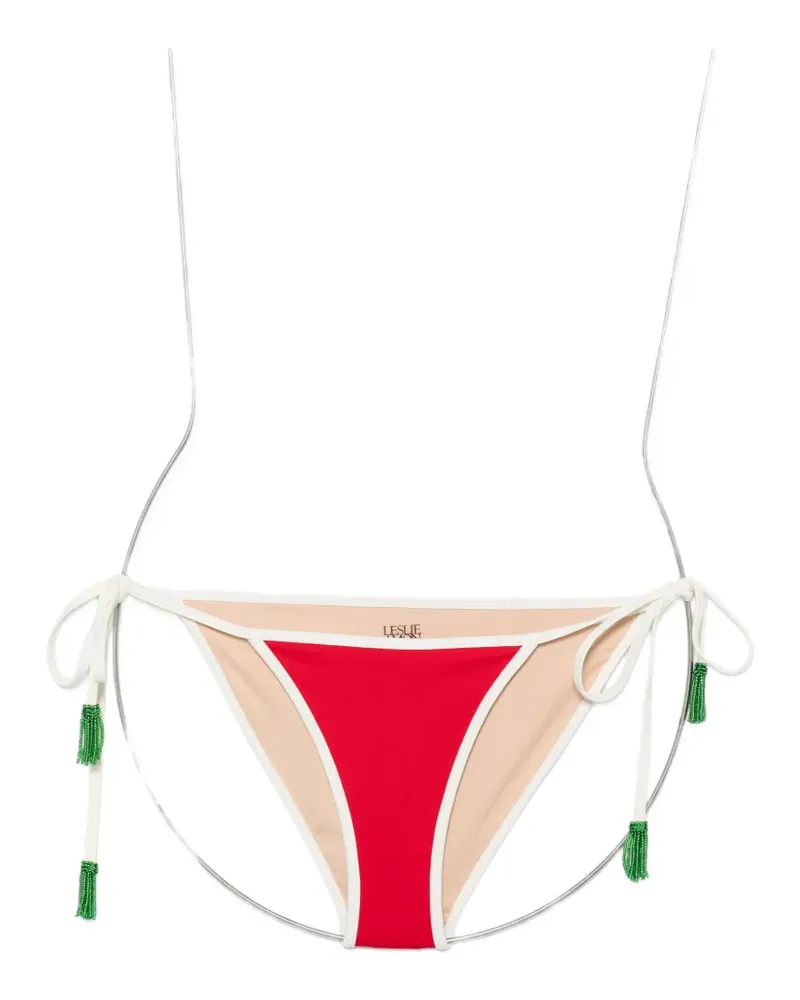 Leslie Amon beaded-tassel bikini bottoms - Rot Rot