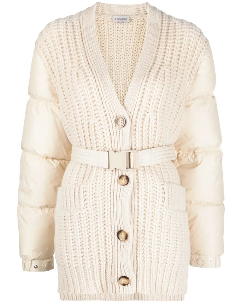 Moncler Cardigan mit V-Ausschnitt - Nude Nude