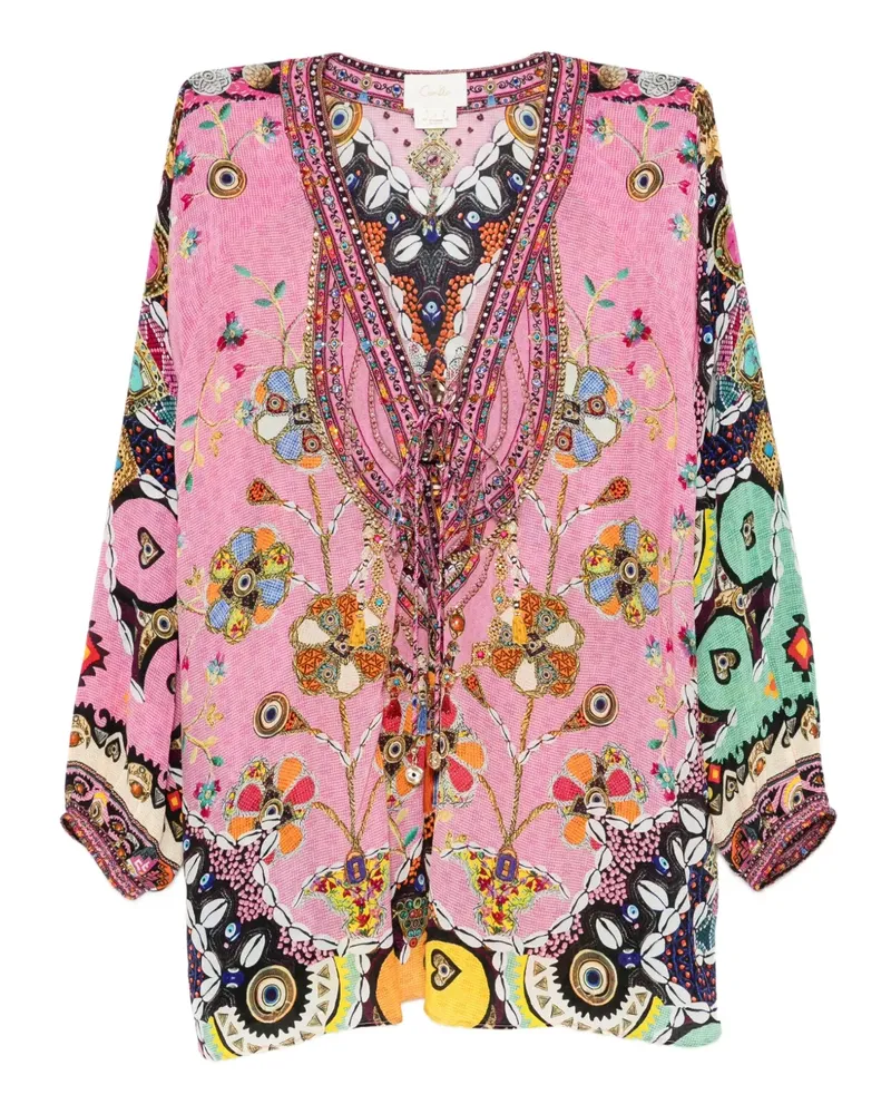 Camilla Patchwork Panorama blouse - Rosa Rosa