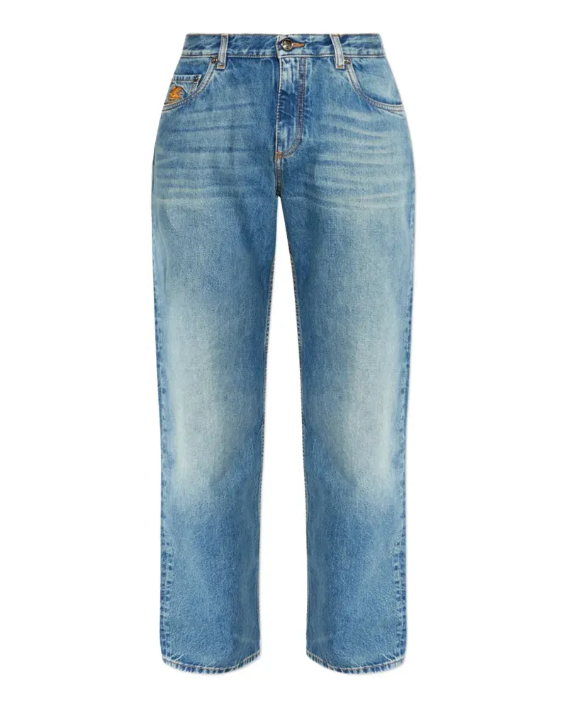Etro logo-appliqué jeans - Blau Blau
