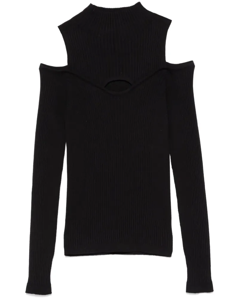 D.EXTERIOR Pullover mit offener Schulter - Schwarz Schwarz