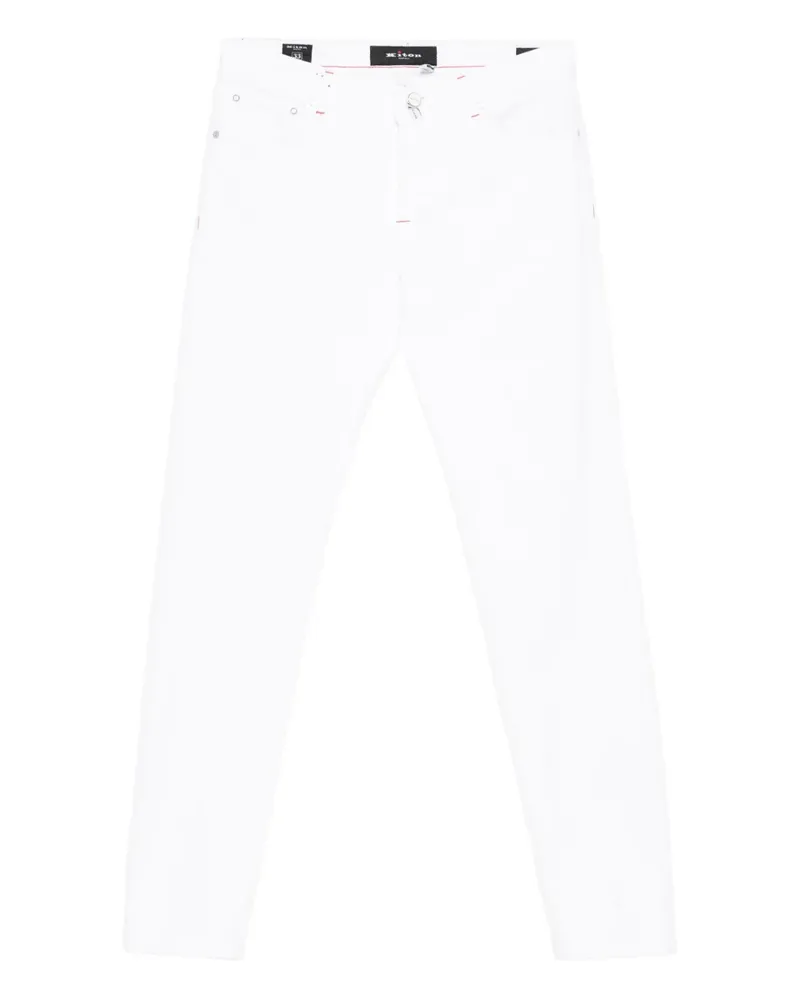 Kiton Gerade Baumwollhose - Weiß Weiß