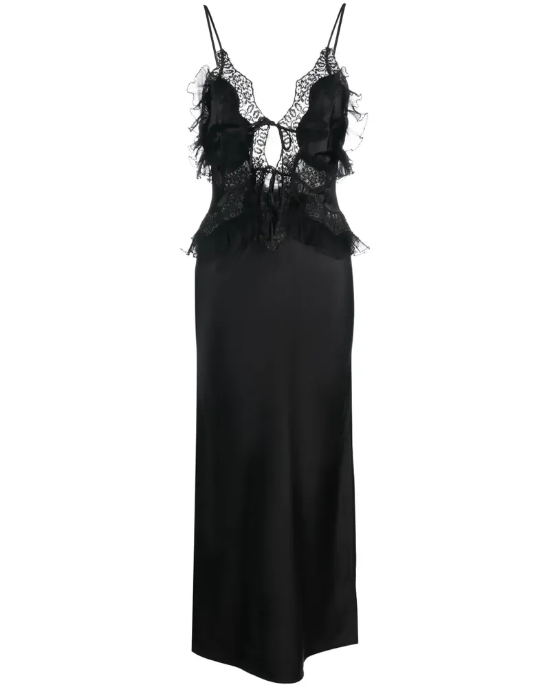 Alexander Wang Maxikleid mit Spitzeneinsätzen - Schwarz Schwarz